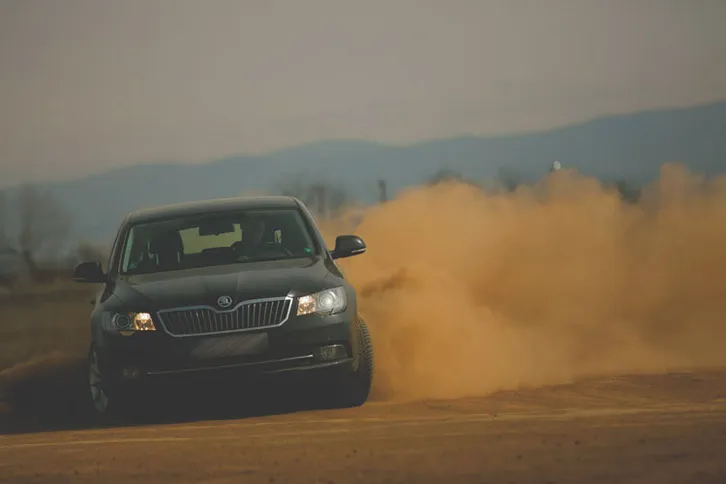 Professional vehicle control training with a Skoda