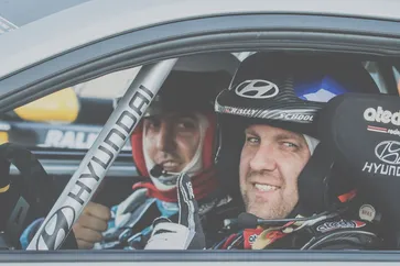 Vasil Jekov ready at the start line of a rally race