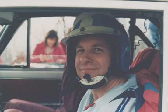 Ready at the start line of a rally race