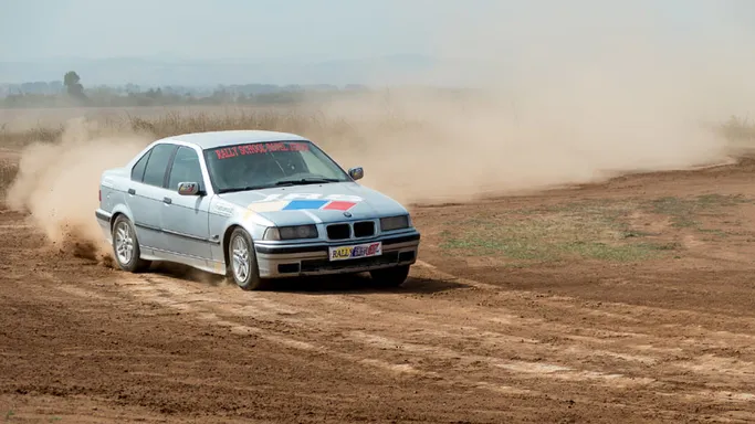 Our sports BMW on the extreme driving track