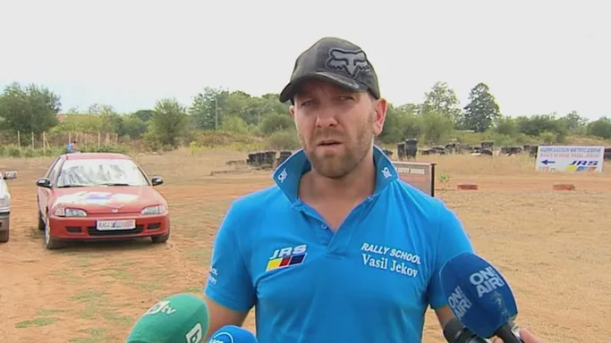 Vasil Jekov at the JRS track giving an interview to Bulgaria OnAir