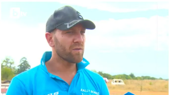 Vasil Jekov in front of bTV cameras talking about common driving mistakes