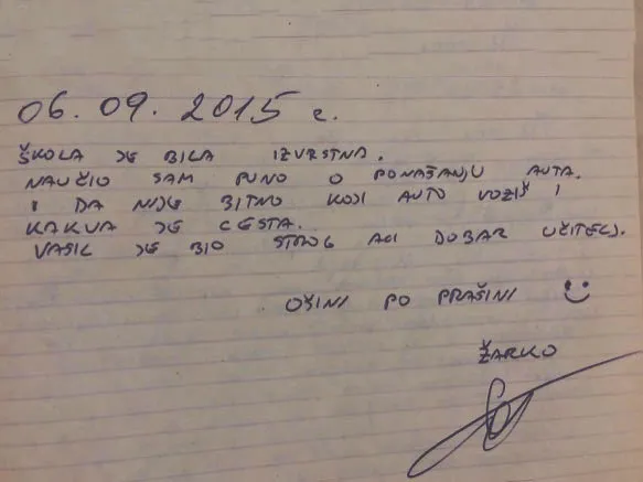 Thank-you message from our client Zarko from Poland