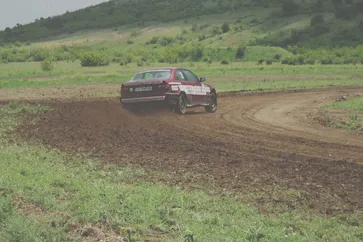 Our BMW drifting on the rally track